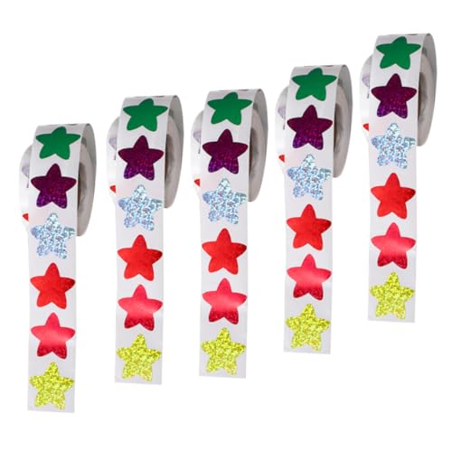 HEMOTON 5 Rollen Stern klebesticker Stickers Aufkleber Sticker Heft für belohnungssticker Aufkleber Schule Belohnungsaufkleber für Schüler kleine ästhetische Aufkleber Papier HEMOTON 5 Rollen Stern klebesticker Stickers Aufkleber Sticker Heft für belohnungssticker Aufkleber Schule Belohnungsaufkleber für Schüler kleine ästhetische Aufkleber Papier von HEMOTON