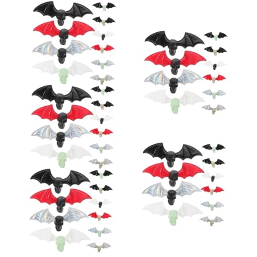 HEMOTON 5 Sätze Halloween Bastelset mit Kleinen Fledermausflügeln und Schädeln Leichtes Diy Zubehör für Kopfschmuck und Kostümdeko Teilig für Party und Karneval von HEMOTON