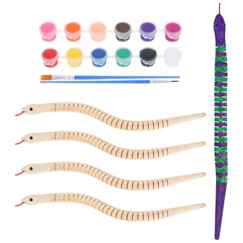 HEMOTON 5 Stück 12 Zoll Große Holzschlangen Unvollendete Wackelige Gegliederte Flexible Holzschlangen Zum Bemalen Einer Leeren Leinwand Tiermodell Für Kunst Und Handwerk HEMOTON 5 Stück 12 Zoll Große Holzschlangen Unvollendete Wackelige Gegliederte Flexible Holzschlangen Zum Bemalen Einer Leeren Leinwand Tiermodell Für Kunst Und Handwerk von HEMOTON