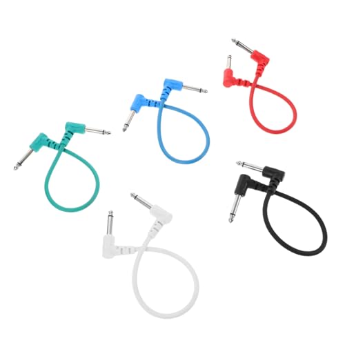 HEMOTON 5 Stück Gitarren Effektkabel für Pedalboard Robuste Audiokabel für Bass und Gitarre Schnelle Steckverbindung Platzsparend für Live Auftritte und Übung von HEMOTON