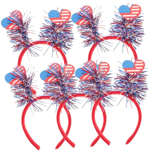 HEMOTON 5 Stück Teiliges Patriotic Stirnband für Juli Glitzernde Amerikanische Flagge Herzform für Feierlichkeiten Unisex Bequem und Dehnbar HEMOTON 5 Stück Teiliges Patriotic Stirnband für Juli Glitzernde Amerikanische Flagge Herzform für Feierlichkeiten Unisex Bequem und Dehnbar von HEMOTON