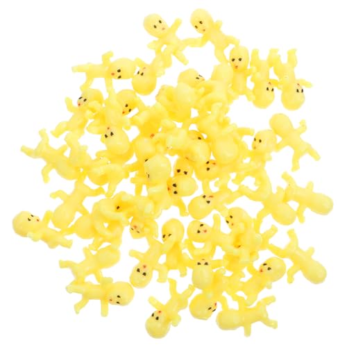 HEMOTON 50 Stück Dekorationen Für Die Babyparty Puppe Wiedergeborene Babypuppen Klein Mini-Puppen Kleine Figuren Winzige Figuren Mini-Dinge Minipuppenkleidung Yellow Plastik von HEMOTON