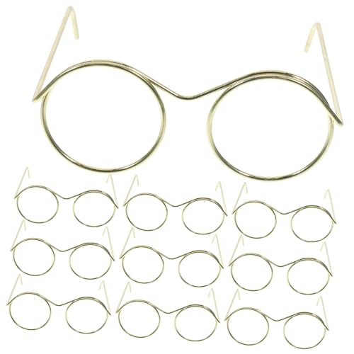 HEMOTON 50 Stück Puppenbrille Mini-Sonnenbrille für Puppen Puppenhausbrille schnapsgläser Brillen Puppe Sonnenbrille Mini Puppengläser zum Basteln Handbuch Baby runde Brille von HEMOTON