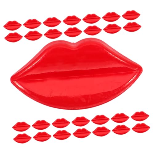 HEMOTON 50 Stück Puppengesichtszüge Zubehör DIY Mundzubehör Kleiderknöpfe DIY Bastelbedarf Knopf Lippenteile Dekorative Kleiderknöpfe Dekoknöpfe Kunststoff Rot von HEMOTON