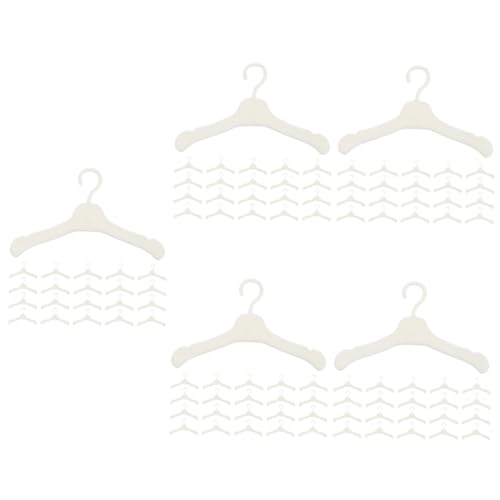 HEMOTON 500 STK Puppenaufhänger Kleiderständer Kleiderbügel Mini-Puppen-Aufhänger minimales Aufhängermodell Kleidung Kleine Puppe Dekorationen Kleiner Aufhänger Zubehör Weiß von HEMOTON