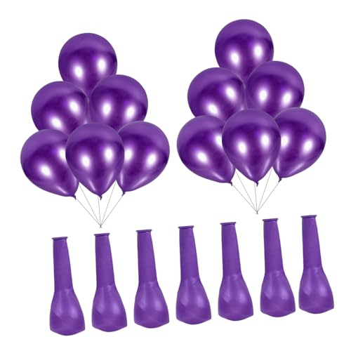 HEMOTON 50Pcs Ballonanordnung luftballons Ballongas Dekoballons luftbalons balloon umwerben Pop Latex-Ballon-Party Partyzubehör Valentinstag-Ballons Hochzeitsballons Emulsion Violett von HEMOTON