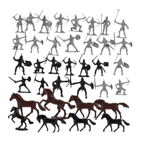 HEMOTON 52 Stück Soldatenmodell Mann Ritterspielzeug Figur Tiere Männer Aktion Soldatenspielzeug Miniaturen Tischdekorationen Aus Sand Miniaturszenen Menschenmodelle Mini - dekore Plastik von HEMOTON