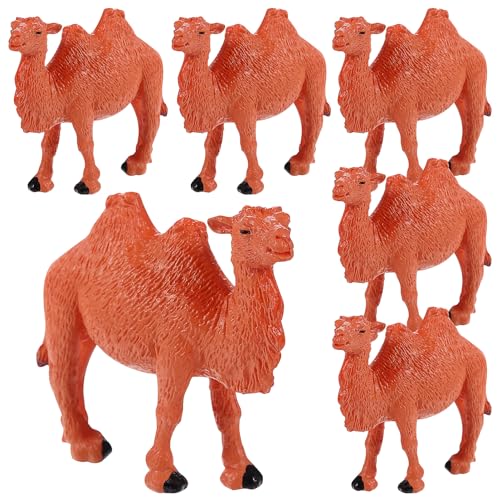 HEMOTON 6 STK Mini-Simulation Kamel Wildtierfiguren Kuchendekorationen Mini-Figuren Abs Modelle Spielzeug kleine Kamelstatuen Tiere Statuen Schreibtisch Ornamente Puppe PVC von HEMOTON