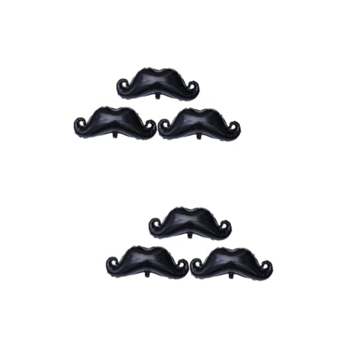 HEMOTON 6 Stck Teiliges Schnurrbart Aluminiumfolie Luftballons Kreative Partydekoration Einfach Aufblasbar Schwarzes Design für Geburtstag und Festliche Anlässe von HEMOTON