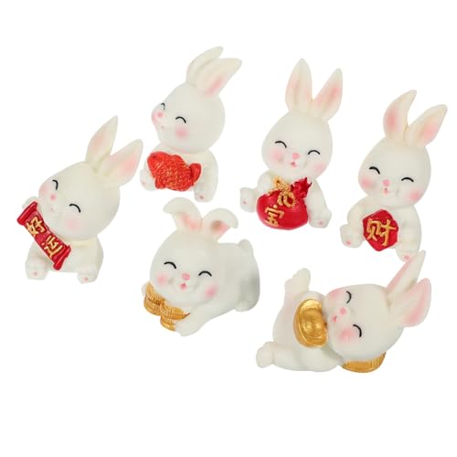 HEMOTON 6 Stück Häschenverzierung Kaninchenjahr 2023 Dekorationen Party Mini Kaninchenfigur Cupcake -topper Weihnachten Weihnachtsdekorationen Dekorationen Für Zuhause Mädchen Hase Harz HEMOTON 6 Stück Häschenverzierung Kaninchenjahr 2023 Dekorationen Party Mini Kaninchenfigur Cupcake -topper Weihnachten Weihnachtsdekorationen Dekorationen Für Zuhause Mädchen Hase Harz von HEMOTON
