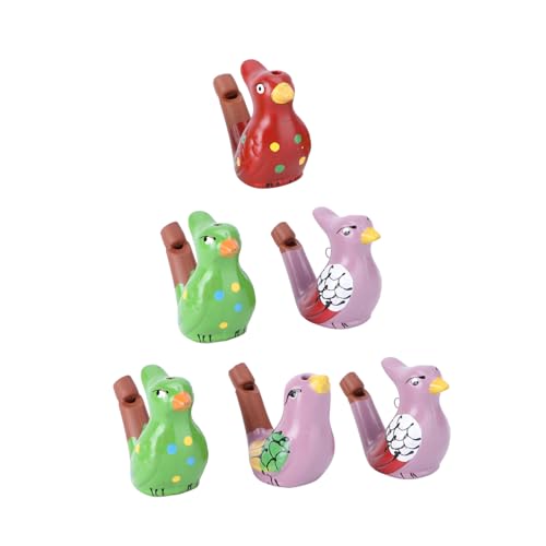 HEMOTON 6 Stück Keramik-Vogelpfeifen Porzellan-Vogel- Vogelrufpfeife Für Wasser Geburtstagsgeschenk von HEMOTON