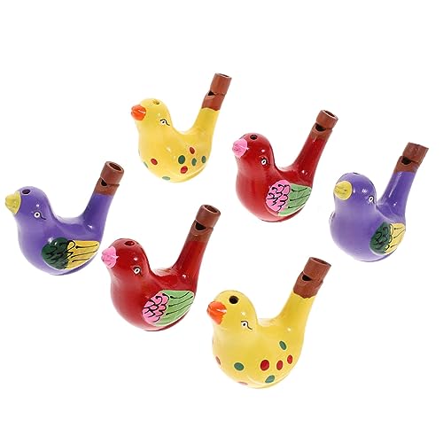 HEMOTON 6 Stück Keramik-Vogelpfeifen Porzellan-Vogel- Vogelrufpfeife Für Wasser Geburtstagsgeschenk von HEMOTON