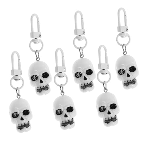 HEMOTON 6 Stück Schädel Schlüssel bund Halloween - Schädel - Schlüsselanhänger Maske Horror Halloween - Kette Figur halloween dekoration weiß Rucksack - Schädel - Anhänger Rucksackanhänger Harz HEMOTON 6 Stück Schädel Schlüssel bund Halloween - Schädel - Schlüsselanhänger Maske Horror Halloween - Kette Figur halloween dekoration weiß Rucksack - Schädel - Anhänger Rucksackanhänger Harz von HEMOTON