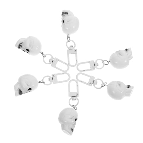 HEMOTON 6 Stück Schädel Schlüsselanhänger Halloween Deko Anhänger für Taschen und Schlüssel Tragbare Leichte und Dekorative Hängende Ornamente als Partyzubehör und von HEMOTON