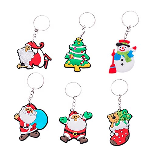 HEMOTON 6 Stück Schlüsselanhänger Weihnachten Party Mini Vorabend Karikatur weihnachtsmotiv christbaumanhänger weichnachtsgeschke geschenkeidee Taschenanhänger Taschen Zubehör Kieselgel von HEMOTON
