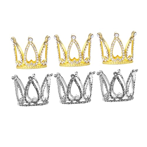 HEMOTON 6 Stück Teiliges Kronen Dekorationsset für Geburtstagstorten Glitzernde Tiara Kuchenornamente in Gold und Silber Tortendekoration für Partys und Besondere Anlässe HEMOTON 6 Stück Teiliges Kronen Dekorationsset für Geburtstagstorten Glitzernde Tiara Kuchenornamente in Gold und Silber Tortendekoration für Partys und Besondere Anlässe von HEMOTON