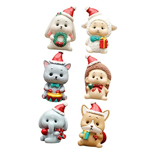 HEMOTON 6 Stück Teiliges Set Resin Cake Topper mit Weihnachts Elementen Niedliche Tierfiguren Schaf Igel Hund Katze Hase Weiß Blau Braun Dekorative Weihnachtskuchen Deko HEMOTON 6 Stück Teiliges Set Resin Cake Topper mit Weihnachts Elementen Niedliche Tierfiguren Schaf Igel Hund Katze Hase Weiß Blau Braun Dekorative Weihnachtskuchen Deko von HEMOTON