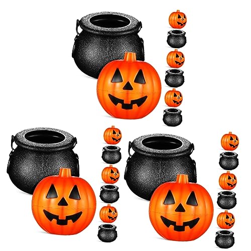 HEMOTON 60 Stck. Teiliges Halloween Süßigkeiten Eimer Kleine Orangefarbene Kürbis Candy Buckets Schwarze Hexen Kessel Candy Jars mit Griff Leichte Halloween Deko für Party Outdoor HEMOTON 60 Stck. Teiliges Halloween Süßigkeiten Eimer Kleine Orangefarbene Kürbis Candy Buckets Schwarze Hexen Kessel Candy Jars mit Griff Leichte Halloween Deko für Party Outdoor von HEMOTON