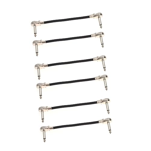 HEMOTON 6Stücke Gitarren Kabel Flaches Instrumentenkabel mit Metallsteckern für Effektpedale Tastatur und Bass Hochleistungsfähig und Rauscharm von HEMOTON