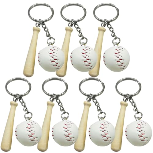 HEMOTON 7St Baseball-Schlüsselanhänger Schlüsselanhänger mit Baseballhandschuhen Markierungen Baseball-Aufkleber teamgeister tuchent Kugel Schlüsselanhänger Schlüssel Zubehör Metall Weiß von HEMOTON