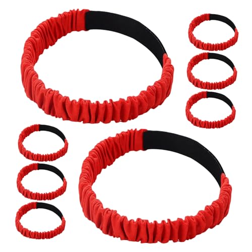 HEMOTON 8 Stück Teiliges Bunte Elastische Rennbänder Leicht Tragbar für Erwachsene Bequemes Material Fördert Teamkoordination bei Outdoor-teamspielen und Staffelläufen von HEMOTON