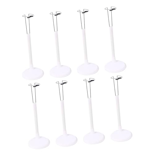HEMOTON 8 Stück Teiliges Weiße Puppenständer aus Kunststoff Stabile Doll Holder mit Breiter Basis und Taillenstütze Verlässliches Doll Support Rack für Puppen Figuren und Modellspielzeug von HEMOTON