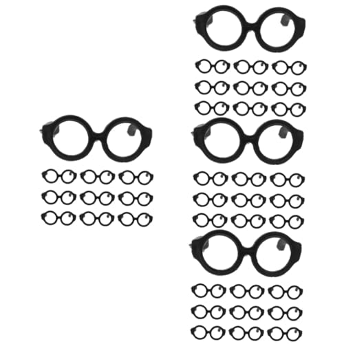HEMOTON 80 STK Puppenbrille Spielzeug für Kinder kinderspielzeug Gläser schmücken Brillenrequisiten zum Anziehen Brille zum Anziehen der Puppe Miniatur Dekorationen von HEMOTON