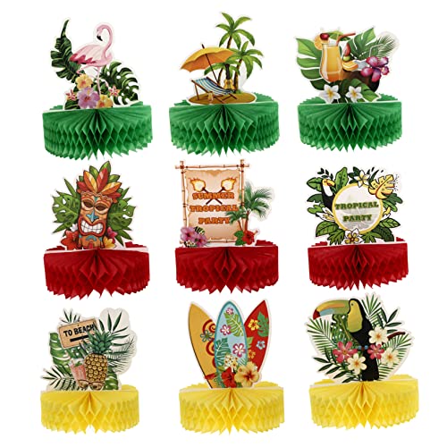 HEMOTON 9pcs Flamingo Ornamente Hawaii Waben Mittelstücke Themed Party Dekorationen von HEMOTON
