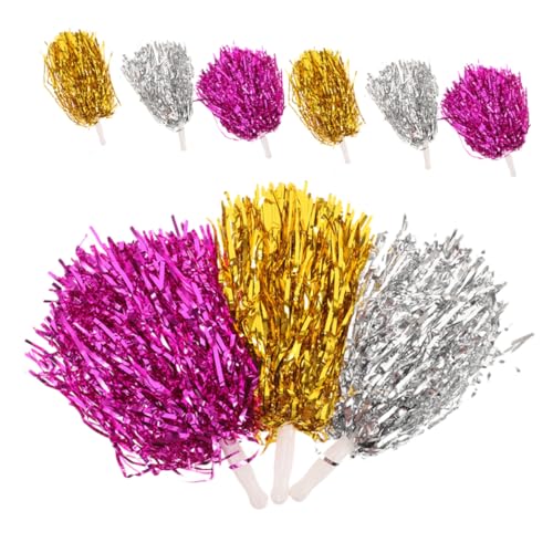 HEMOTON 9 Stück Teiliges Cheerleading Pompoms aus Langlebigem Material mit Glattem Griff in Gold Silber für Sportveranstaltungen Tanzauftritte und Jubelfeiern Geeignet HEMOTON 9 Stück Teiliges Cheerleading Pompoms aus Langlebigem Material mit Glattem Griff in Gold Silber für Sportveranstaltungen Tanzauftritte und Jubelfeiern Geeignet von HEMOTON