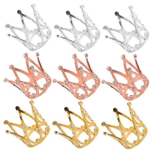 HEMOTON 9 Stück Teiliges Kronen Cupcake Toppers Geburtstag Hochzeit Kuchen Dekoration mit Funkelnden Strasssteinen Prinzessinnen Tortendeko für Festliche Anlässe von HEMOTON
