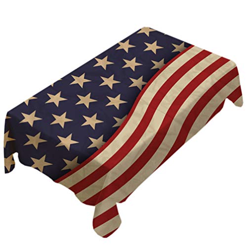 HEMOTON Amerikanische Flagge Tischdecke USA Flagge Muster Tischdecken rutschfeste Tischdecke für Den Vierten Juli Party Esstisch Dekorationen von HEMOTON