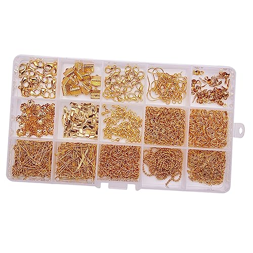 HEMOTON DIY Ohrschmuck Zubehör Goldfarbenes Schmuck Material für Damen mit Aufbewahrungsbox Vielseitige Ohrstecker Bastelmaterialien für Individuelles Schmuck Selbermachen Langlebig und von HEMOTON