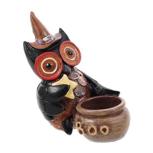 HEMOTON Eulen Kerzenhalter Tier Kerzenhalter Halloween Eulen Spinnennetz Rasenornamente Kerzenständer Für Zuhause Dochte Halloween Kerzenständer Dekoration Ranken Teelicht von HEMOTON