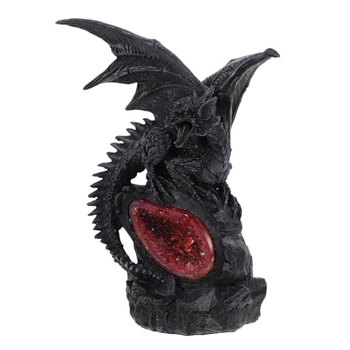 HEMOTON Gothic Desktop Dragon Statue Langlebigem Resin Stabile Halloween Deko mit Retro Drachenfigur Tischornament für Innenräume Robustes Kunstharz Drachenobjekt Einzigartiges Design von HEMOTON