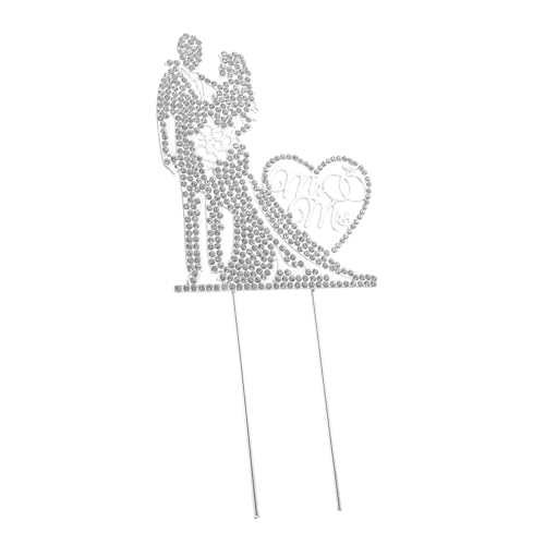HEMOTON Hochzeitstorte Dekoration Kuchenschaber Braut Party Kuchen Verzieren Dekorationen Girlande Hochzeitsdekoration Kuchenverzierung Herr Frau Tortenaufsatz Silver Zinklegierung von HEMOTON