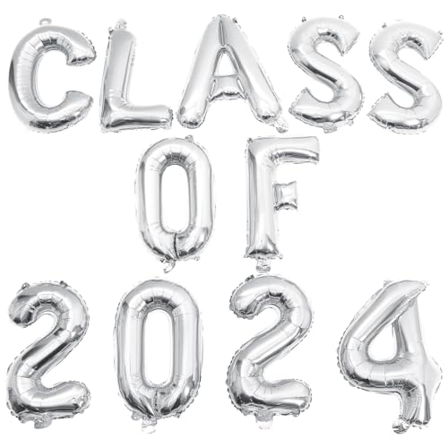 HEMOTON Luftballons Der Klasse 2024 16-Zoll-Folien-Abschlussballons für Abschlussdekorationen Dekorationen Der Klasse 2024 Dekorationen für Abschlussfeiern von HEMOTON