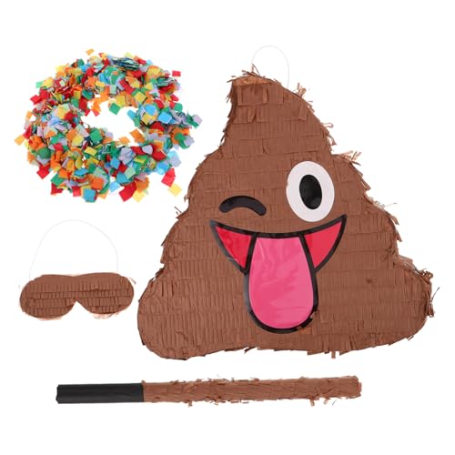 HEMOTON Lustige Poop Pinata mit und Augenbinde Inklusive Konfetti für Erwachsene Geburtstag Partyspiel Witzige Geburtstagsdeko Einfach Aufzuhängen Familienparty Spaß von HEMOTON