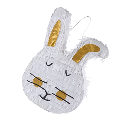 HEMOTON Osterhasen Pinata aus Papier zum Aufhängen Kaninchenform zum Befüllen mit Süßigkeiten Partydeko für Kindergeburtstag und Osterfeier Lustiges Mitgebsel von HEMOTON