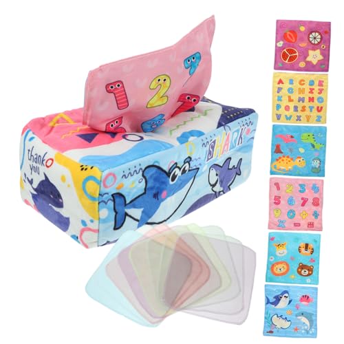 HEMOTON Sinnliches Tissue Toy mit Dinosaurier Muster Gestärktes Nähdesign Frühes Lernspielzeug für Kleinkinder Fördert und Feinmotorik für Babyspielzeit von HEMOTON