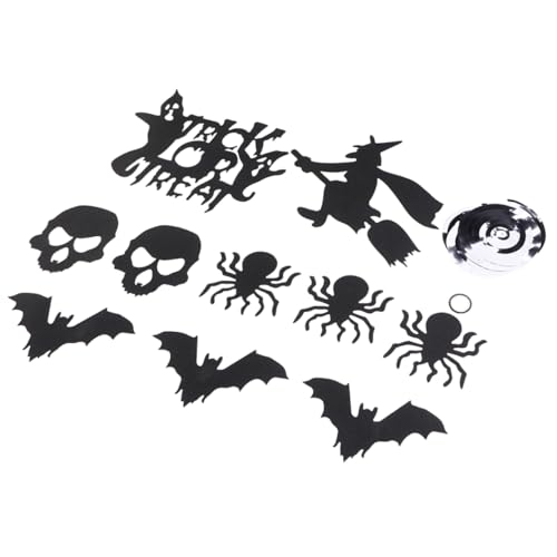 HEMOTON Spinnen-Schädel-Fledermaus- -Spiralen-Verzierung halloween dekoration halloween-dekoration Partydekor Halloween Top hängend Partywirbel Halloween-Strudeldekorationen PVC Black von HEMOTON
