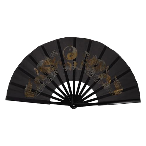 HEMOTON Handgemachter Chinesischer Kungfu-fächer Übungsfächer Großer Dekorativer Klappfächer Kampfsport-Performance-fächer Elegantes Raumdekor von HEMOTON