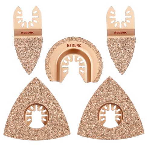 5 Stück gemischte oszillierende Sägeblätter, HEMUNC Schnellentriegelung, Multitool, Hartmetall, oszillierende Klingen, Zubehör-Set zum Schleifen, Schleifen und Schneiden 5 Stück gemischte oszillierende Sägeblätter, HEMUNC Schnellentriegelung, Multitool, Hartmetall, oszillierende Klingen, Zubehör-Set zum Schleifen, Schleifen und Schneiden von HEMUNC