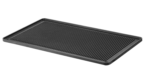 HENDI Grillplatte, CONVECTOMAT, zur Verwendung im Backofen, gerippt, PTFE Antihaftbeschichtung, Temperaturbeständig bis 200°C, Backblech, GN1/1, 530x325x(H)15mm, Aluminiumguss von HENDI