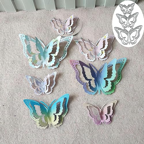 3 Stück 3D Schmetterling Metall Stanzformen, Stanzschablonen Box Frühling Blume Schmetterling Rahmen Stanzformen Schablonen DIY Scrapbooking Karten Herstellung Kartenherstellung Prägepapier von HENGBIRD