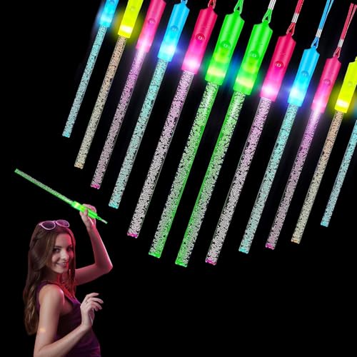 HENGBIRD 12 Stück Glasfaser Leuchtstäbe Set, LED Knicklichter Neon Party Set Glow in the Dark Sticks mit Blinkmodus, Leuchtstäbe Partyzubehör Deko für Geburtstag Kinder Fasching Konzert Festival HENGBIRD 12 Stück Glasfaser Leuchtstäbe Set, LED Knicklichter Neon Party Set Glow in the Dark Sticks mit Blinkmodus, Leuchtstäbe Partyzubehör Deko für Geburtstag Kinder Fasching Konzert Festival von HENGBIRD
