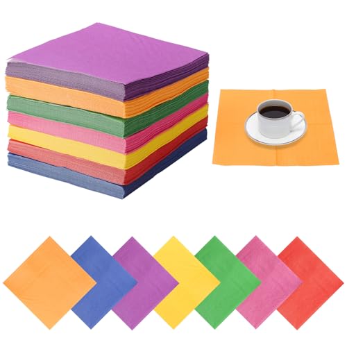 HENGBIRD 140 StüCk Servietten Bunt, Geburtstag Servietten Einfarbig, Papierservietten, Servietten Party, Cocktailservietten Klein 25 X 25 cm, Cocktail Servietten Pink Rot Orange Gelb Lila GrüN Blau HENGBIRD 140 StüCk Servietten Bunt, Geburtstag Servietten Einfarbig, Papierservietten, Servietten Party, Cocktailservietten Klein 25 X 25 cm, Cocktail Servietten Pink Rot Orange Gelb Lila GrüN Blau von HENGBIRD