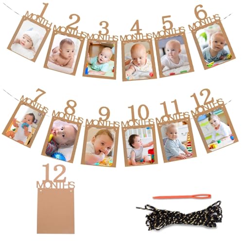 HENGBIRD Foto Banner 1. Geburtstag für 1 bis 12 Monate Baby Fotogirlande Geburtstagsdeko Hängende Wanddekoration für Mädchen Jungen Party Deko Feiern Deutsch Kraftpapier Girlande Erster Kommunion HENGBIRD Foto Banner 1. Geburtstag für 1 bis 12 Monate Baby Fotogirlande Geburtstagsdeko Hängende Wanddekoration für Mädchen Jungen Party Deko Feiern Deutsch Kraftpapier Girlande Erster Kommunion von HENGBIRD