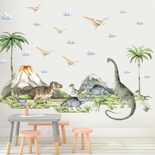 HENGBIRD Dino Wandtattoo Kinderzimmer Set, Wandtattoo Dinosaurier, Wandtattoos Kinderzimmer Deko Junge, Wandsticker Kinderzimmer Jungen, Wandaufkleber Kinderzimmer, Dinosaurier Wandtattoos HENGBIRD Dino Wandtattoo Kinderzimmer Set, Wandtattoo Dinosaurier, Wandtattoos Kinderzimmer Deko Junge, Wandsticker Kinderzimmer Jungen, Wandaufkleber Kinderzimmer, Dinosaurier Wandtattoos von HENGBIRD