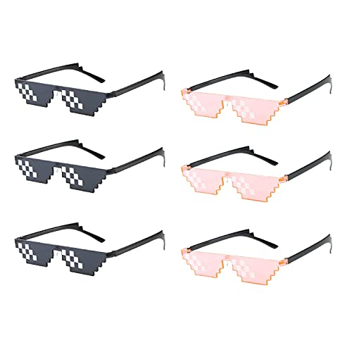 HENGBIRD Mosaik Brille 6er Set, Party Sonnenbrille, Rund, Retro, Pink/ Schwarz, Ideal für Urlaubspartys, Familien & Freunde HENGBIRD Mosaik Brille 6er Set, Party Sonnenbrille, Rund, Retro, Pink/ Schwarz, Ideal für Urlaubspartys, Familien & Freunde von HENGBIRD