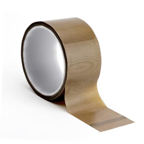 HENGBIRD Teflonband Klebeband 50mm x 10m Hochtemperatur PTFE Band mit Antihaft Glasfaserbeschichtung Rückstandslos Abziehbar Für Vakuumierer 3D Drucker Schweißgeräte Versiegelungsmaschinen von HENGBIRD
